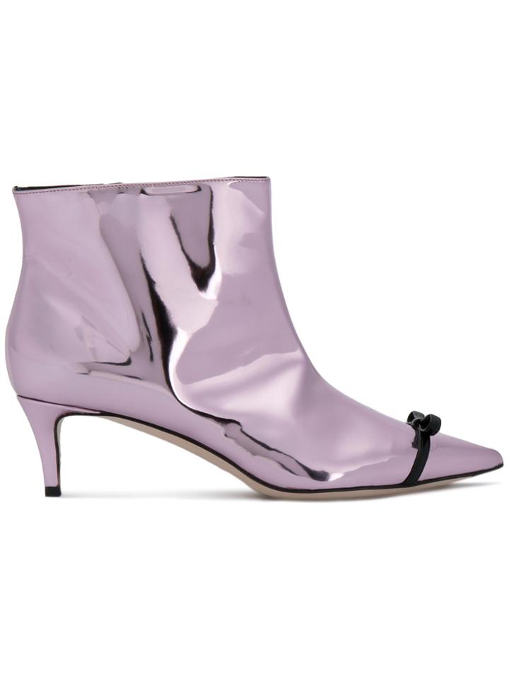 Marco De Vincenzo Metallic Effect Boots - Pink & Purple