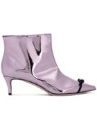 Marco De Vincenzo Metallic Effect Boots - Pink & Purple
