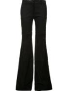 Rachel Zoe Flared Trousers, Women's, Size: 2, Black, Cotton/lamb Skin/spandex/elastane