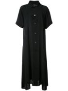 Y's Open Collar Shirt Dress - Black
