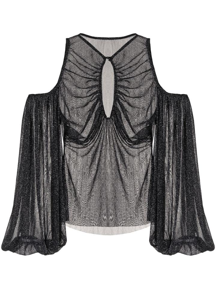 Alice Mccall Spell Cold-shoulder Blouse - Black