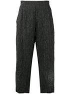 Issey Miyake Men Loose Cropped Trousers - Grey