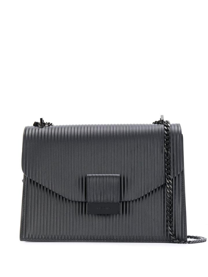 Visone Carrie Ribbed Effect Shoulder Bag - Black