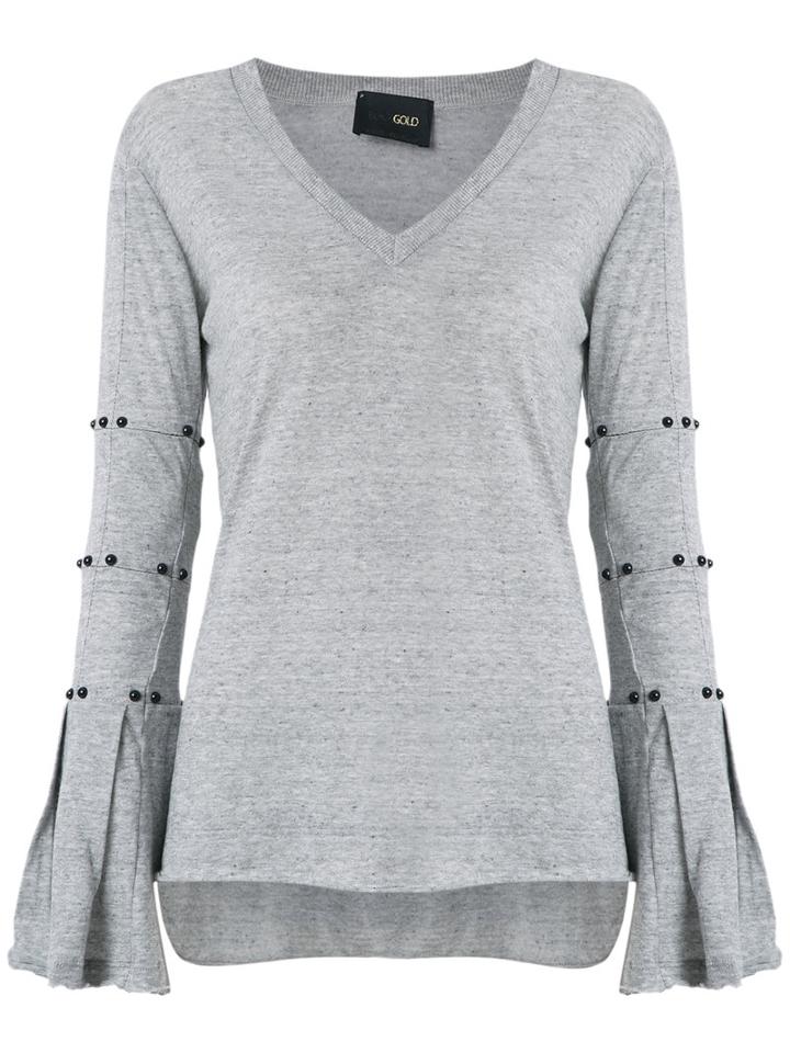Andrea Bogosian - Embelished Blouse - Women - Cotton - P, Grey, Cotton