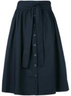 Woolrich Pleated Full Skirt, Women's, Size: Medium, Blue, Cotton