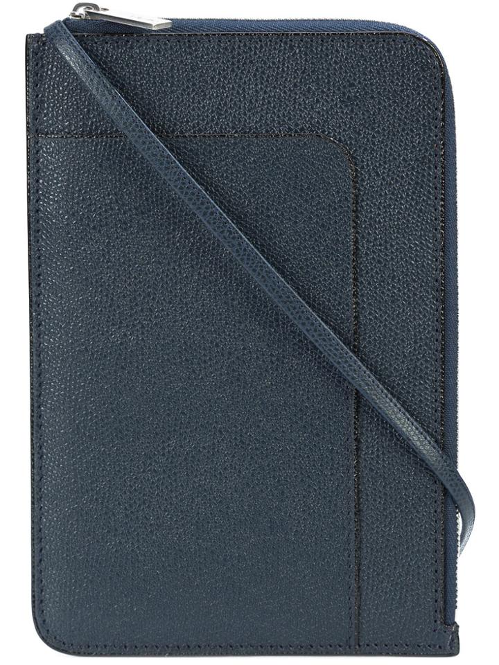 Valextra Vertical Invisible Crossbody Bag - Blue