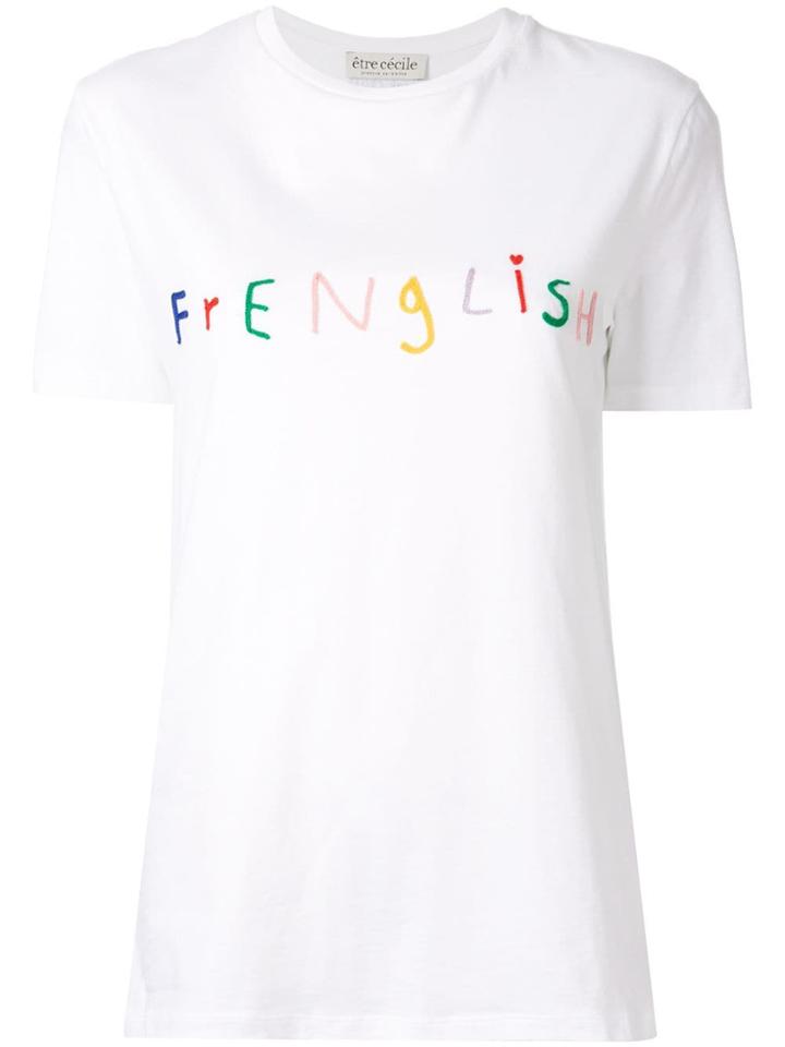 Être Cécile Frenglish Embroidery T-shirt - White