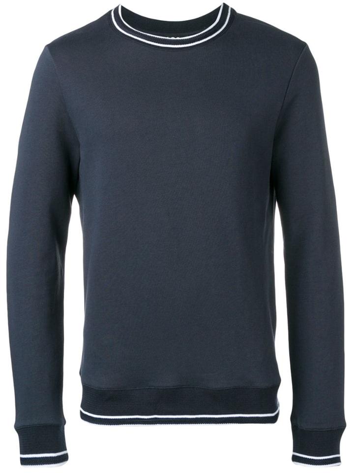 A.p.c. Striped Trim Sweatshirt - Blue