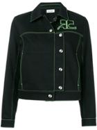 Courrèges Embroidered Logo Denim Jacket - Black