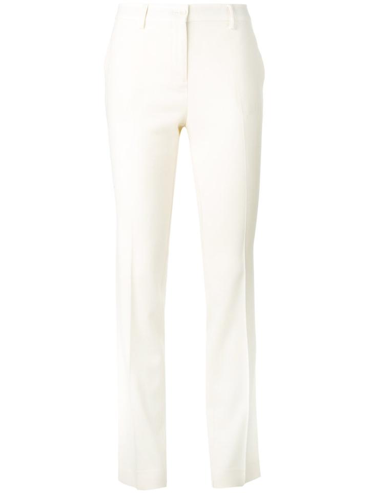Etro Straight Trousers, Size: 44, White, Cotton/polyamide/spandex/elastane