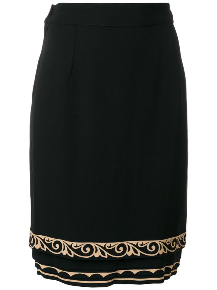 Versace Vintage Gianni Versace Straight Skirt - Black