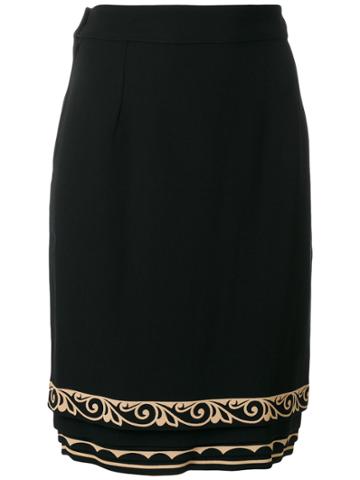 Versace Vintage Gianni Versace Straight Skirt - Black