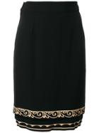 Versace Vintage Gianni Versace Straight Skirt - Black