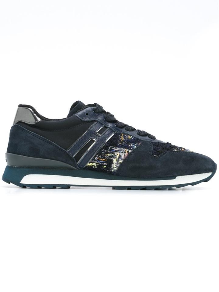 Hogan Rebel Woven Panel Sneakers