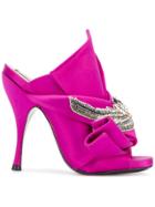 No21 Embellished Satin Mules - Pink & Purple
