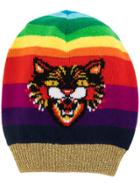 Gucci Angry Cat Motif Beanie Hat - Multicolour