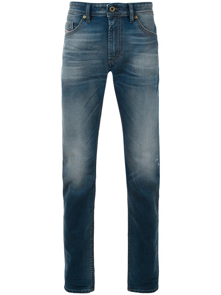 Diesel - Faded Straight Jeans - Men - Cotton/lyocell/spandex/elastane - 33, Blue, Cotton/lyocell/spandex/elastane