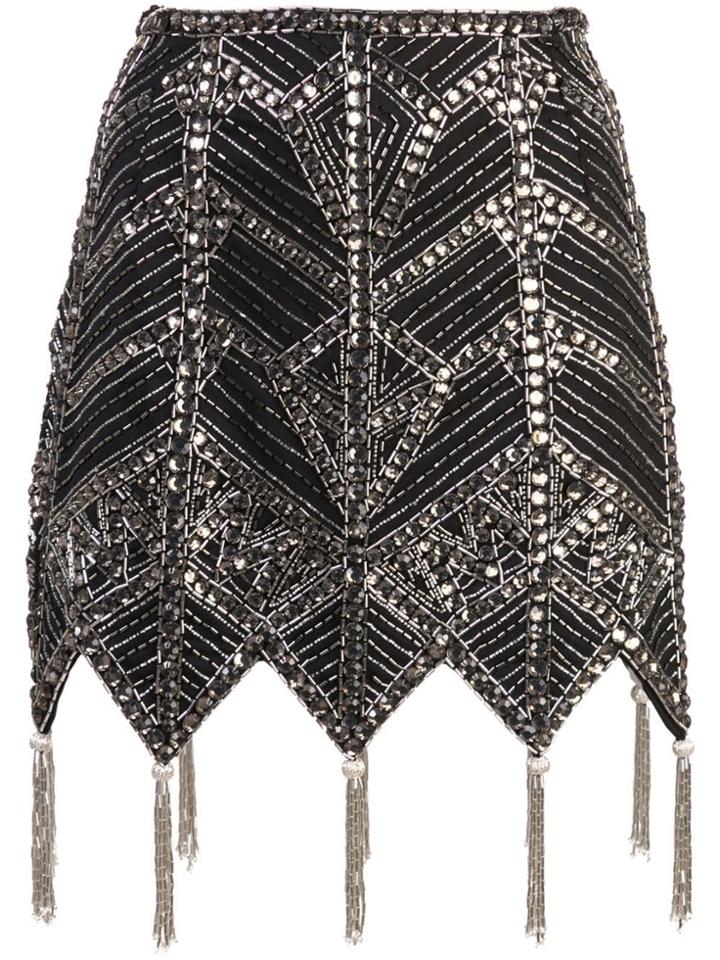 Attico Beaded Skirt - Black