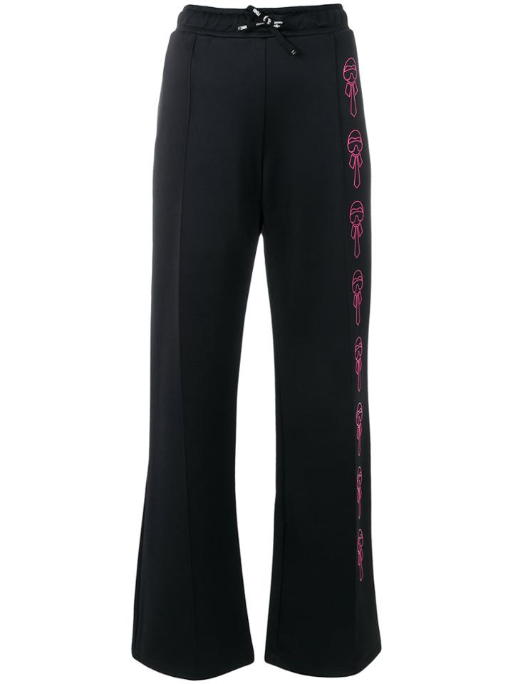Fendi Karl-motif Flared Trousers - Black