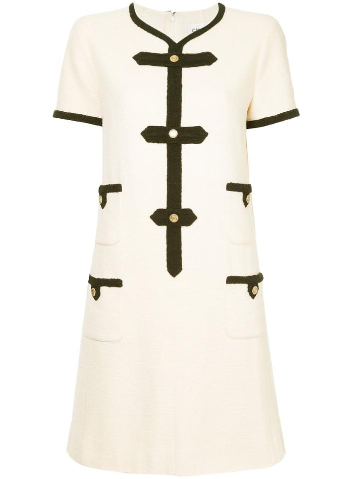 Chanel Vintage Multi-pockets Short Tweed Dress - White