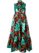 Delpozo Abstract Print Dress, Women's, Size: 38, Polyester/silk/metallized Polyester/cotton