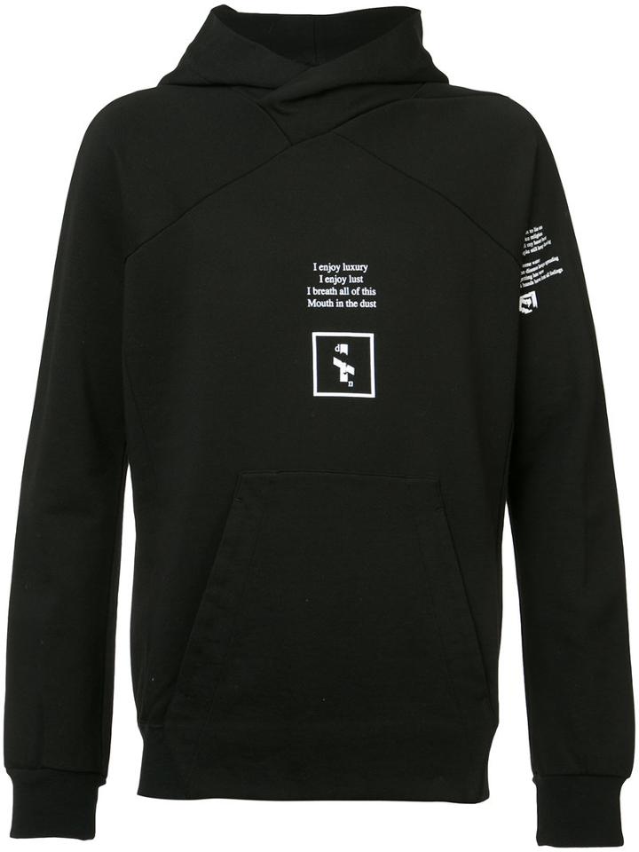 Julius - Printed Hooded Sweatshirt - Men - Cotton - 4, Black, Cotton