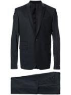 Les Hommes Single-breasted Perforated Collar Suit - Black