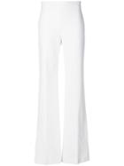 Blumarine High-waisted Flared Pleated Trousers - White