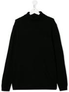 Paolo Pecora Kids Teen Chest Pocket Roll Neck - Black