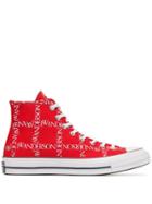 Jw Anderson X Jw Anderson Red Logo Print Sneakers