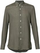 Simeone Napoli Classic Shirt, Men's, Size: 40, Grey, Linen/flax