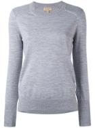 Burberry Ribbed Detail Jumper - Grey