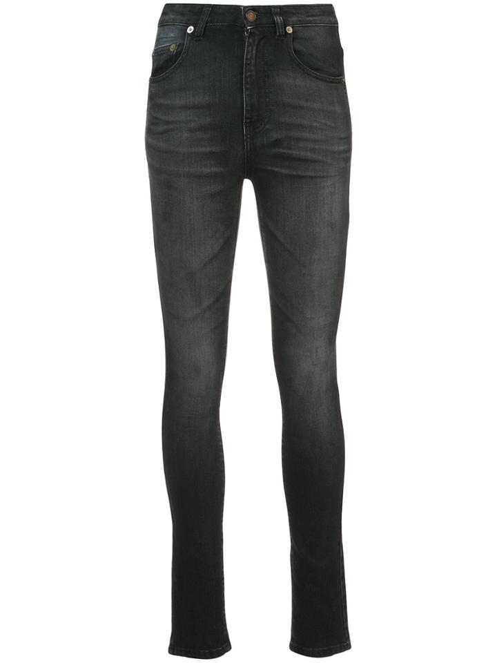 Saint Laurent High Waisted Skinny Jeans - Black