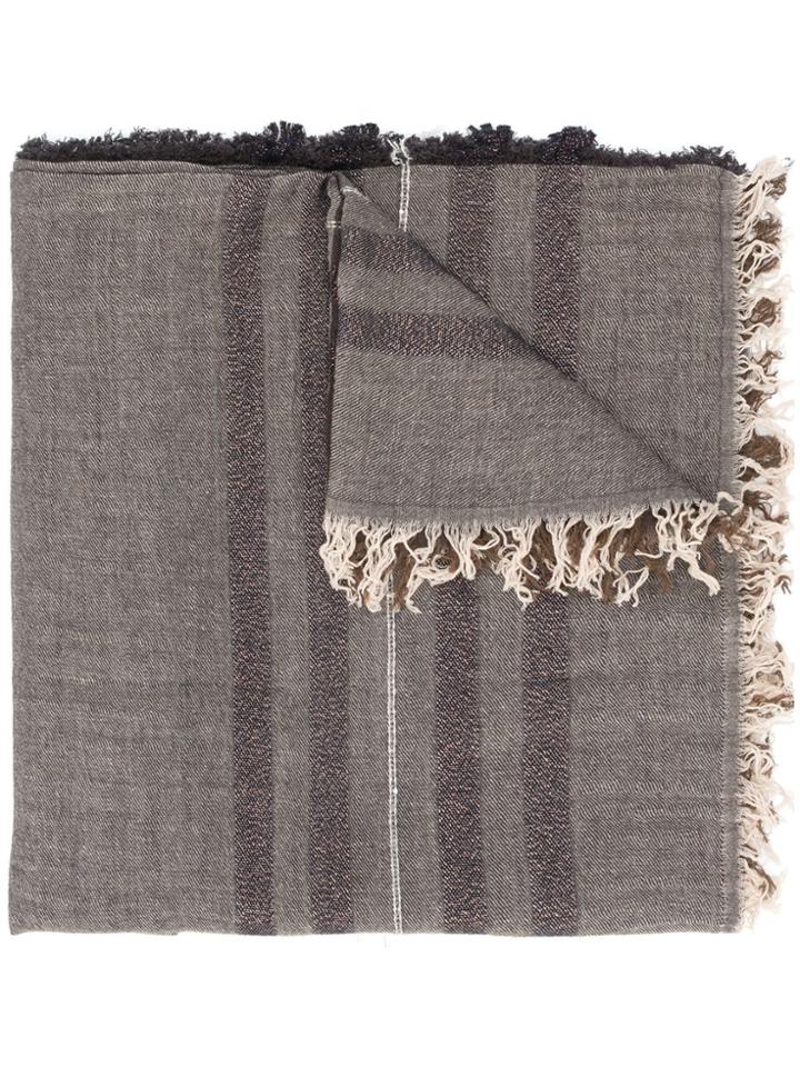 Lorena Antoniazzi Paillettes Striped Scarf - Brown
