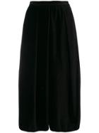 Dusan Cropped Wide Leg Trousers - Black
