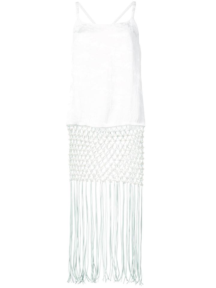 Rosie Assoulin Camisole With Pearl Bead Trim - White
