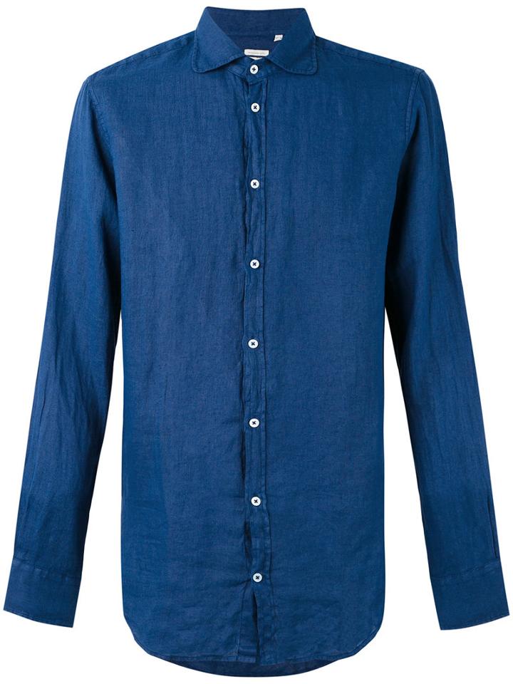 Massimo Alba - 'canary' Shirt - Men - Linen/flax - M, Blue, Linen/flax