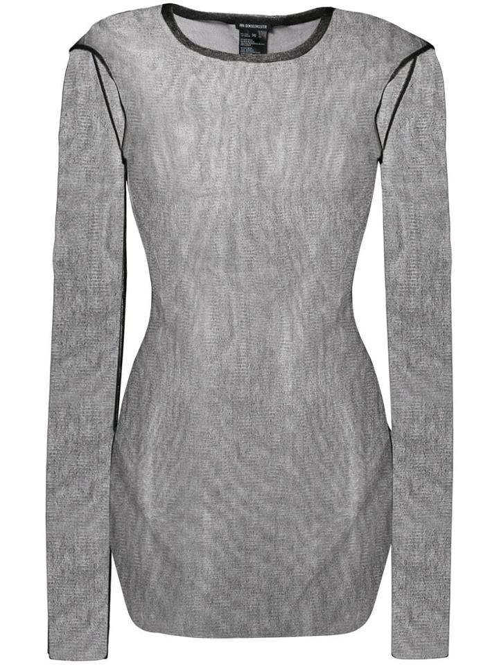 Ann Demeulemeester Long Sleeve Sheer Top - Black