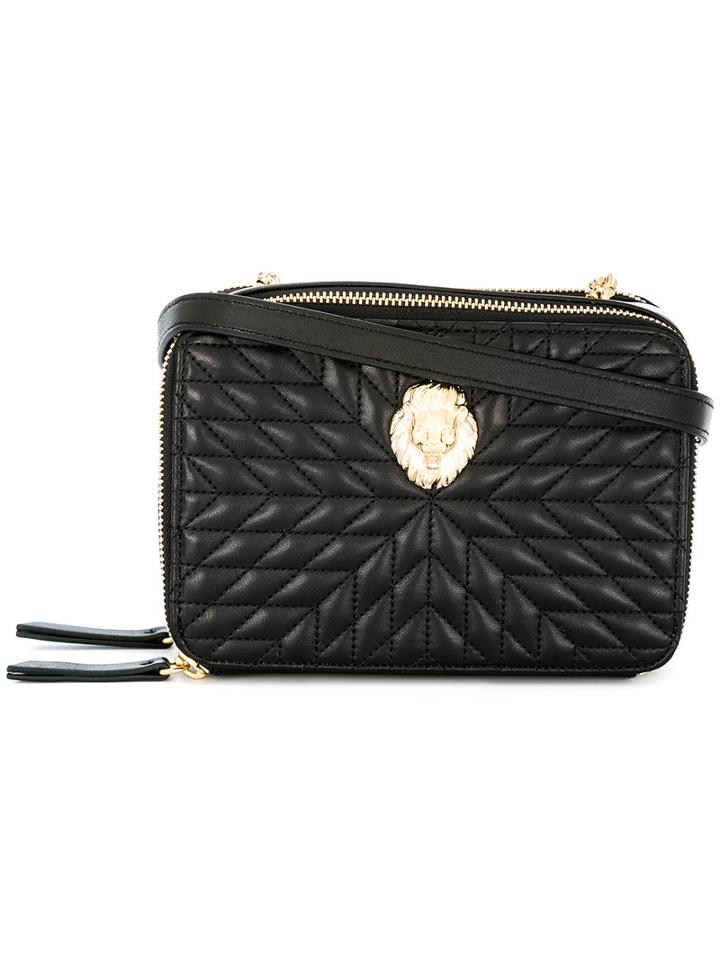 Roberto Cavalli Quilted Crossbody Bag, Women's, Black, Leather/metal (other)