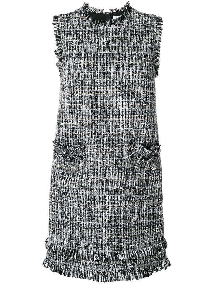 Msgm Embroidered Shift Dress - Black