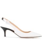 Gianvito Rossi Two Tone Slingback Sandals - White