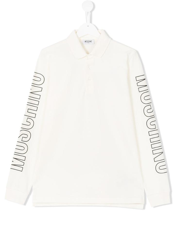 Moschino Kids Teen Long Sleeve Polo Shirt - White