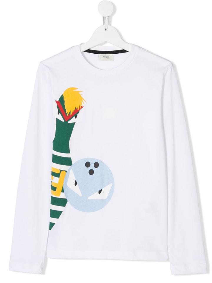 Fendi Kids Teen Graphic T-shirt - White