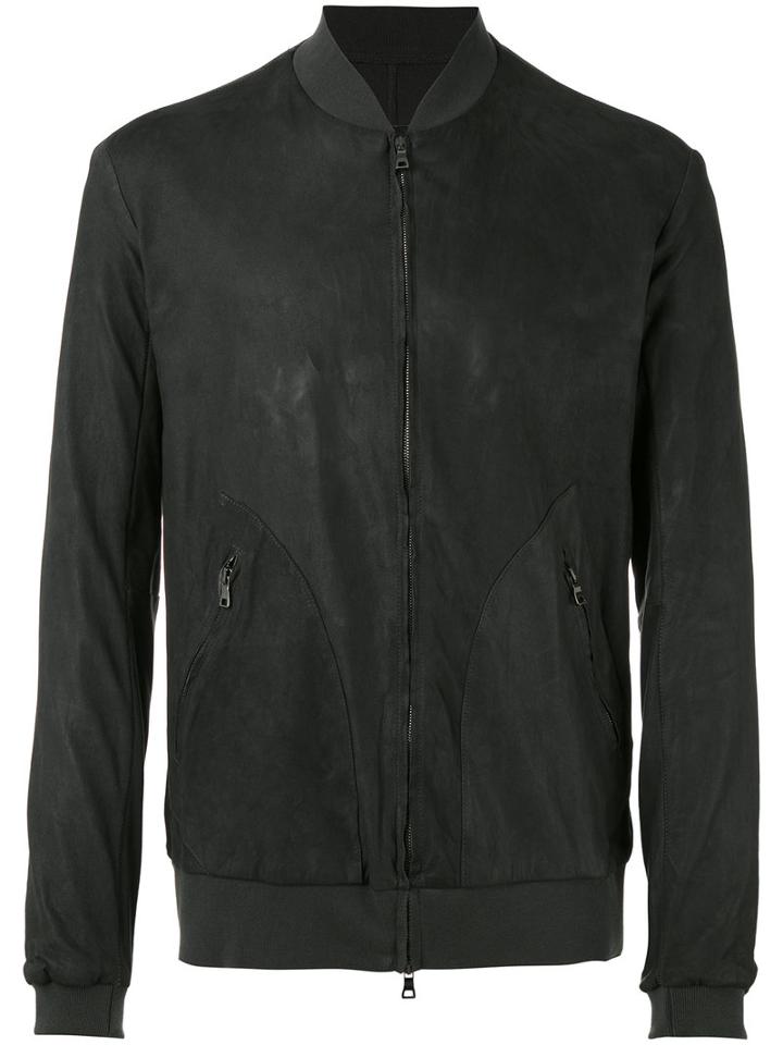 Transit - Bomber Jacket - Men - Cotton/lamb Skin - Xl, Grey, Cotton/lamb Skin