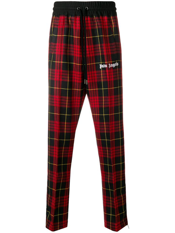Palm Angels Plaid Track Pants - Red