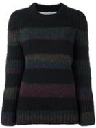 Raquel Allegra Bell Sleeve Striped 'raglan', Women's, Size: 3, Black, Nylon/polyamide/merino/alpaca