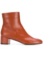 L'autre Chose Block Heeled Ankle Boots - Brown