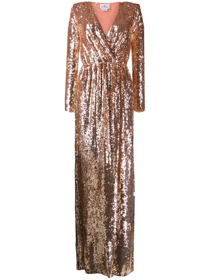 Elisabetta Franchi V-neck Sequin Dress - Pink