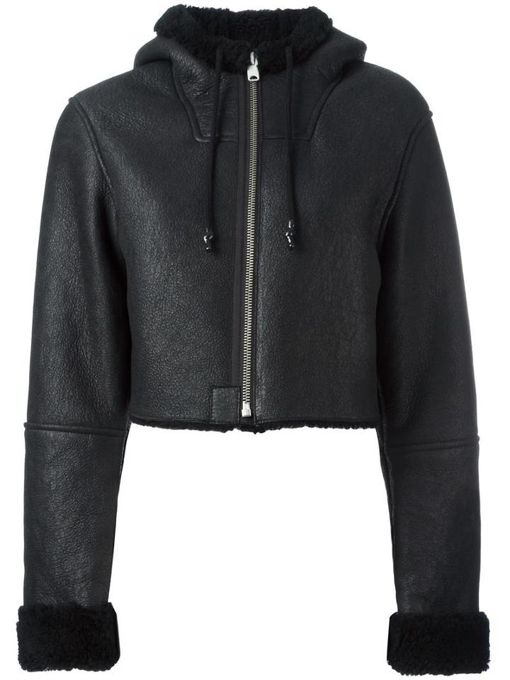 Yeezy Cropped Jacket, Women's, Size: Small, Black, Lamb Skin