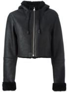 Yeezy Cropped Jacket, Women's, Size: Small, Black, Lamb Skin